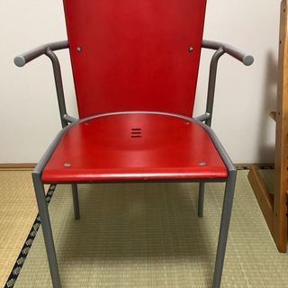 中古 IKEA イケア アームチェア 椅子 赤　北欧　スウェーデ...