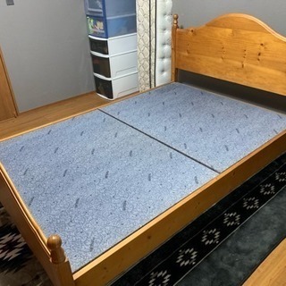 フランスベッド 木製 ダブルベット 2人用 広い 