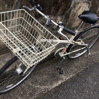 無印良品◆26型・自転車◆3段変速◆LEDオートライト◆バスケット付◆シティサイクル◆リアの荷台付き◆スタンド付き☆中古