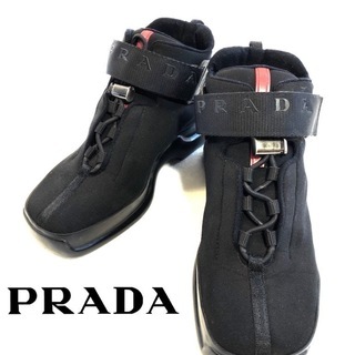 激レア　PRADA　ナイロン＆ラバー　ハイカットスニーカー♡