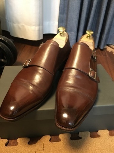 ダブルモンクストラップ 茶色 スペイン製本格革靴