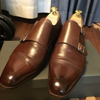 ダブルモンクストラップ 茶色 スペイン製本格革靴