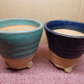 手作りミニ陶器鉢２個セット（中古品）