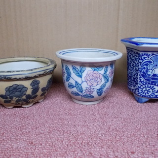 陶器ミニ化粧鉢３個セット（中古品）