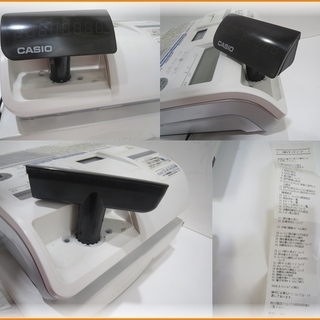 引取限定】カシオ 小型レジスター 操作ガイド・鍵付き ホワイト系 中古