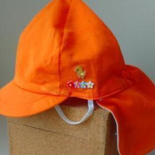 運動用帽子（日除け付き）オレンジ