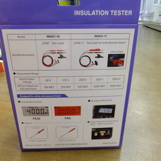 電材 販売 買取 HIOKI 5レンジデジタル絶縁抵抗計 未使用 店頭展示品 IR4051-11 日置【引取限定 戸畑本店】
