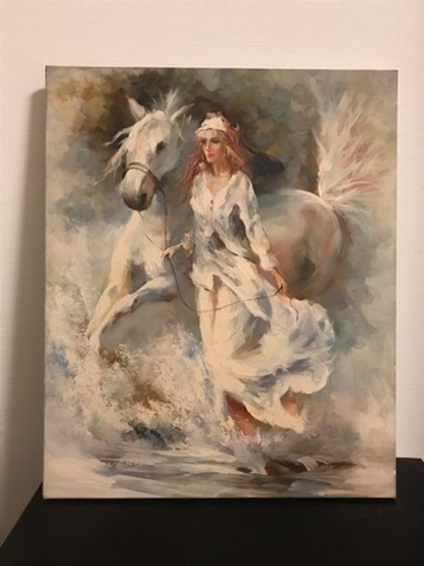 馬と女性の絵画