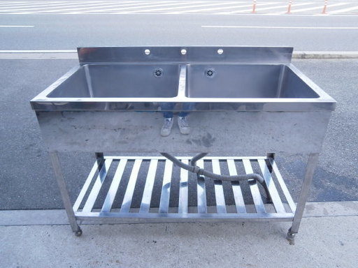 ☆中古品 厨房用品 2槽シンク サイズ：1200×600×800㎜☆