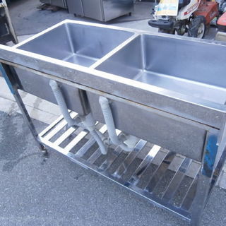 ☆中古品 厨房用品 2槽シンク サイズ：1200×600×800㎜☆