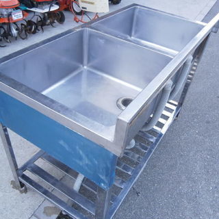 ☆中古品 厨房用品 2槽シンク サイズ：1200×600×800㎜☆
