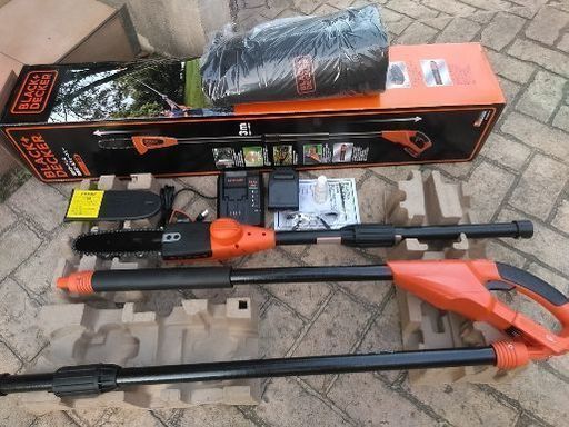 Black\u0026Decker(ブラックアンドデッカー) 18V2.0Ah リチウム 高枝ポールチェーンソー GPC1820LN