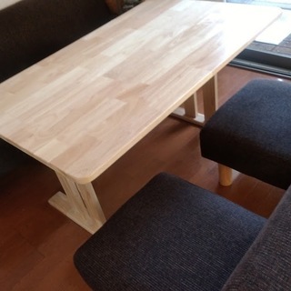 ＜取りに来ていただける方＞組み立て済み　美品　LOWYA　リビングダイニング　ベンチソファセット　ブラウン