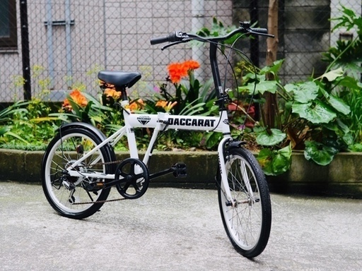 20インチ　6段変速 折りたたみ自転車　カゴ / チェーン付き