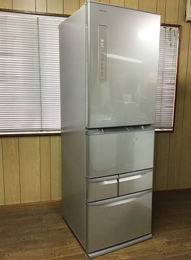 東芝 大型省エネ冷蔵庫 GR-433GSL 426L 2014年製 5ドア 自動製氷機付