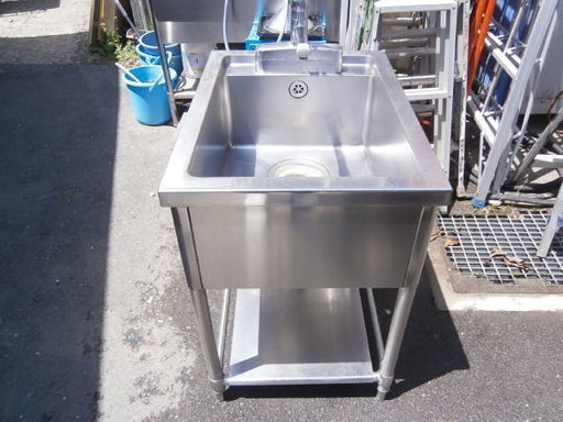 ☆中古品 厨房用品 １槽シンク（蛇口付き） サイズ：550×750×820㎜☆