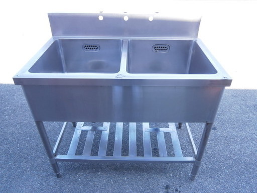 ☆中古品 厨房用品 ２槽シンク サイズ：1000×600×825㎜☆