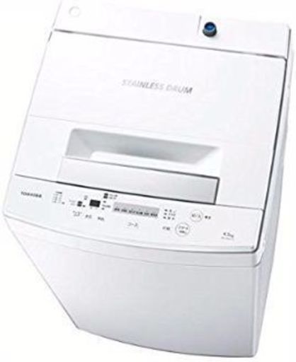 【美品】東芝 全自動洗濯機 4.5kg ピュアホワイト