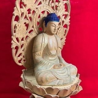 金彩仕上げ 特割 未使用 お釈迦如来座像 手彫り手作り150,000円