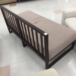 カリモク風】ブラック 2人掛けソファ革(取りに来て頂ける方限定) 取り