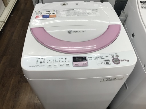 簡易乾燥機能付洗濯機　SHARP　ES-GE60N　6.0kg　2013年製
