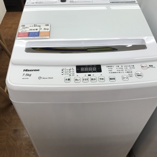 全自動洗濯機　Hisense　HW-G75A　7.5kg　2018年製