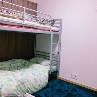 IKEA 2段ベッド パイプ グレー 二段ベッド