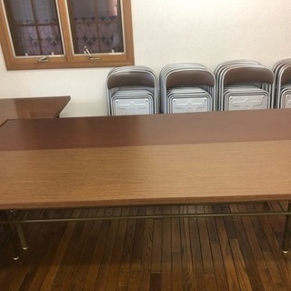 会議用テーブル パイプ椅子 