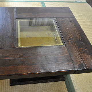 民芸調自然木製座卓（中古品）