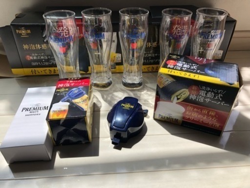 【未使用】プレモル グラス5つ  電動式サーバー2.手動サーバー 2