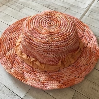 オレンジ麦わら帽子