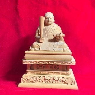 柘植 日蓮大聖人座像 手彫り 木彫り 特割価格 291g