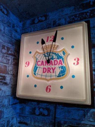 ビンテージ  アメリカン　ダイナー カナダドライ　ライトアップ　掛け　時計