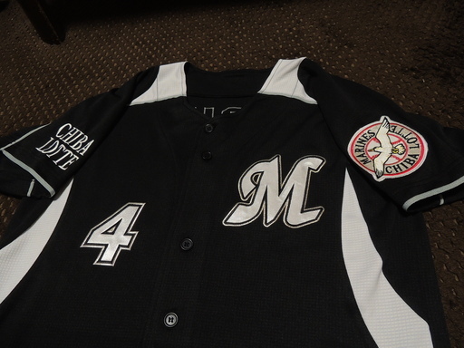 DESCENTE - 千葉ロッテマリーンズ＃4荻野貴司2010～2013ビジターNPBマーク付 千葉ロッテマリーンズ＃4荻野貴司2010～2013ビジターNPBマーク付