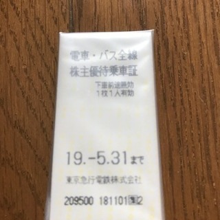 【お取引中】東急線 電車・バス全線 株主優待乗車証 10枚セット