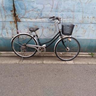 26インチ ママチャリ 中古 自転車 6段変速 オートライト 直接