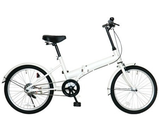 ミニベロ20インチ 折りたたみ自転車白 手渡し