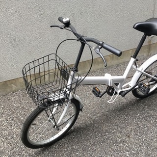 ミニベロ20インチ 折りたたみ自転車白 手渡し