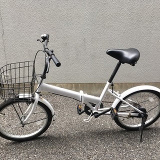 ミニベロ20インチ 折りたたみ自転車白 手渡し