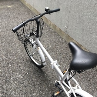 ミニベロ20インチ 折りたたみ自転車白 手渡し