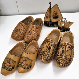 フランス土産　木彫りの靴＆ヨット飾り
