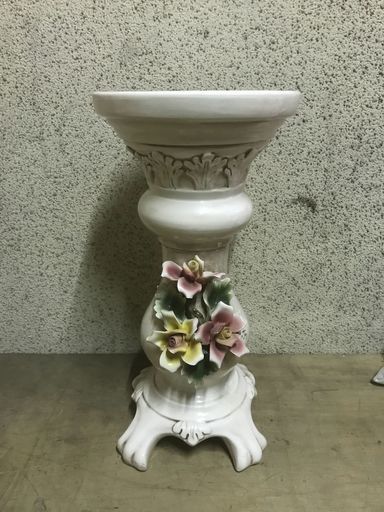 イタリア製 Bassano バッサーノ 花瓶 花台 飾台 フラワーベース オブジェ インテリア 陶器