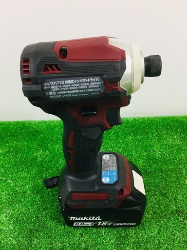 美品 マキタ インパクトドライバー TD171DGXAR バッテリー1個付き 充電