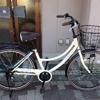 SUBCREW【26インチ】 SUBCREW 26吋ファッションサイクル 外装6段/LEDオート/アイボリーx