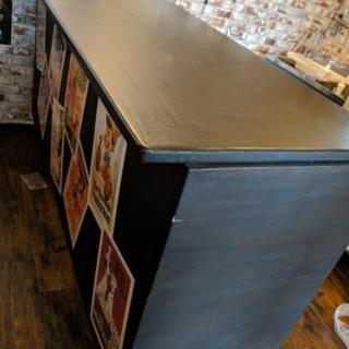 カウンター　店舗　アパレル　雑貨　小売　レジ　アンティーク 台 レジスター サイドボード 什器 収納棚 ロング