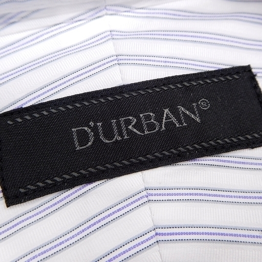 D'URBAN ダーバン 新品 ストライプ スナップダウン ドレスシャツ サイズL