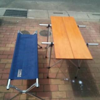 キャンプ用テーブル&折りたたみ椅子セット