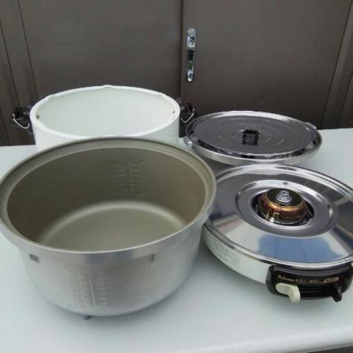 中古  ガス炊飯器  3.0L  1.5升  LPガス  幅41.2  奥行34.8  高さ35.6  （ｃｍ）  プロパンガス用