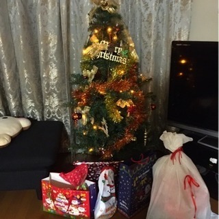 大きいクリスマスツリー 150cm オーナメント電飾付