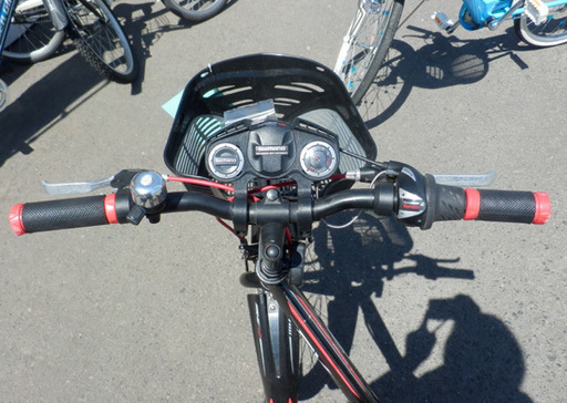 PayPay対応 マウンテンバイク 24インチ 赤 自転車 キッズ カゴ 鍵 切替